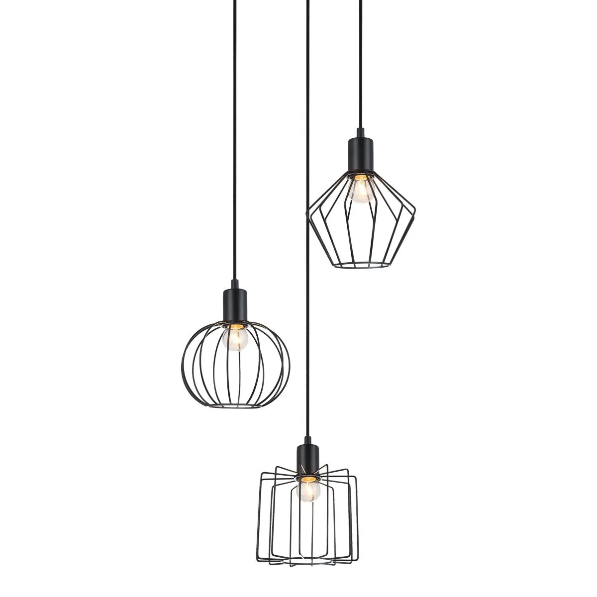 Gervais, loftowa lampa wisząca, czarna, E27, MDM-3345-3 BK